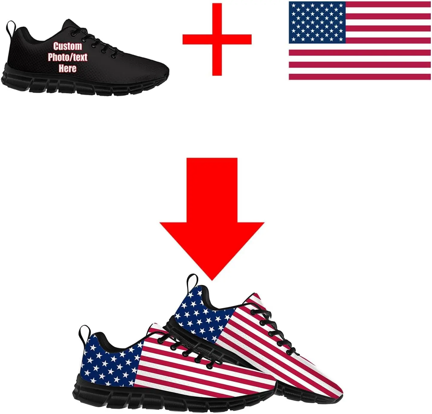 Baskets personnalisées pour hommes et femmes, chaussures de sport, Design personnalisé, texte Photo, Logo, nom, chaussures légères à lacets, cadeau unisexe