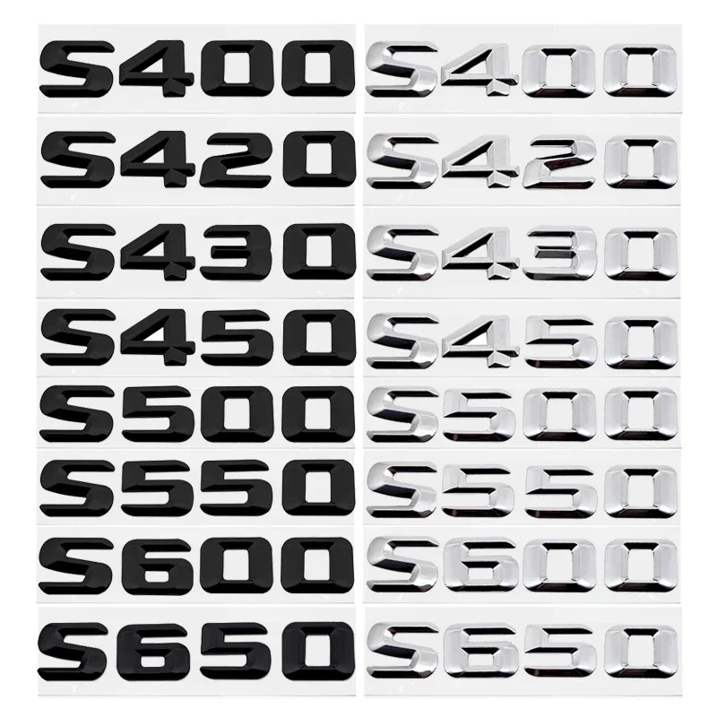 Modified Letter Emblem for Mercedes Benz S400 S420 S430 S450 S500 S550 S600 S650 Car Rear Sticker Trunk Tail Badge Decal