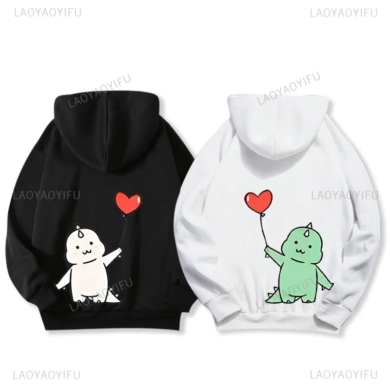 Dinosaur Matching Brands Couple Mr Mrs Pocket Print Hoody Casual Sweatshirt Newlywed Thermal Hoodie Y2k Fashion Hoodies