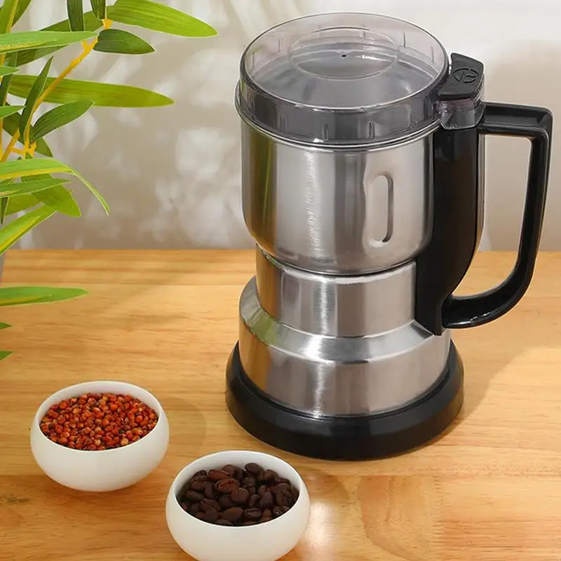 Moedor pequeno para cozinha, aço inoxidável, moedor de especiarias, moedor elétrico de pó, pequena máquina de moer, picador de alimentos secos com