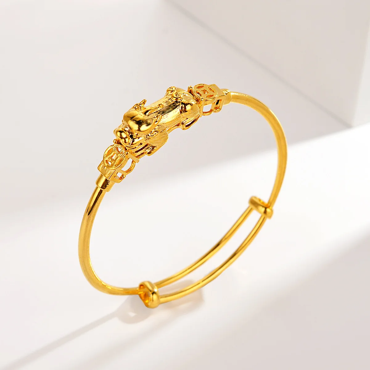 Boutique AU999 gold bracelet for women 24K pure gold jewelry fashion coin Pixiu lucky beads real gold bracelet