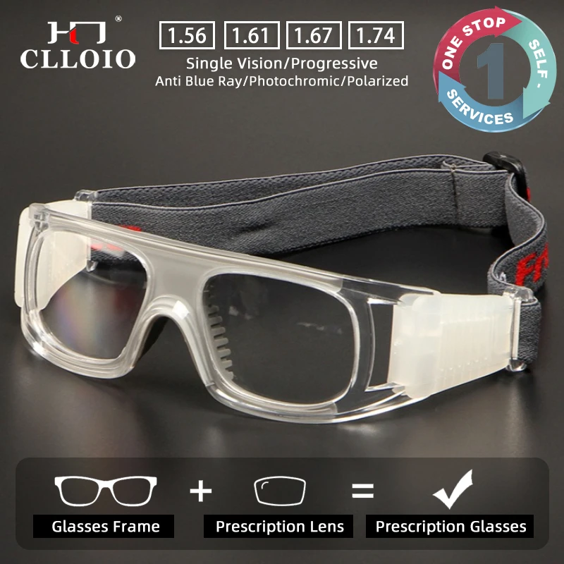 

CLLOIO Adjustable Sporty Anti-Collision Durable Prescription Glasses Anti Blue Light Myopia Glasses Progressive Reading Eyewear