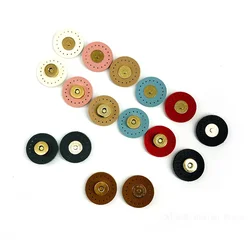 3cm Circle Sew-on Bag Wallet Magnetic Buckle Leather Bag Snap Buttons Handmade DIY Patchwork Lock Accessories