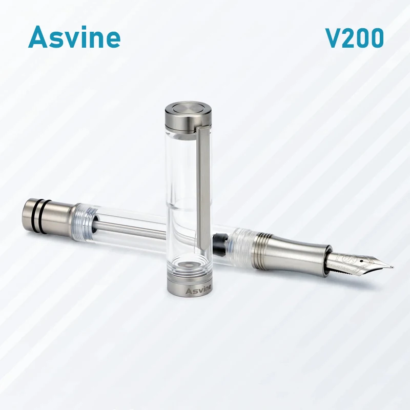 Asvine V200 Fountain Pen Bock / Asvine M/F/EF Nib Clear Transparent Acrylic Smooth Writing Pen Stationery Office School Supplies