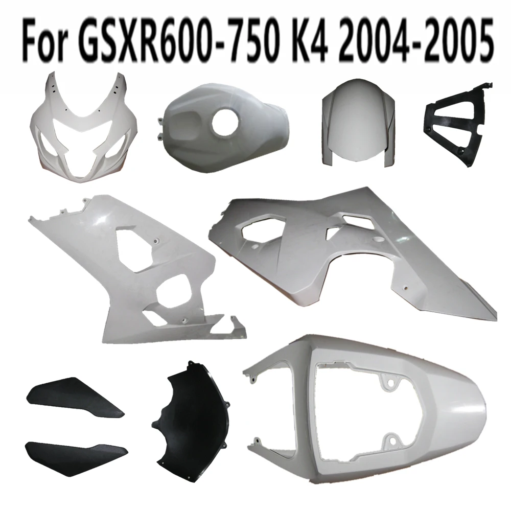 Motorcycle Unpainted For GSXR600 GSXR750 GSXR GSX 600 750 2004 2005 K4 Bodywork Pack left right Fairing Plastic parts Injection