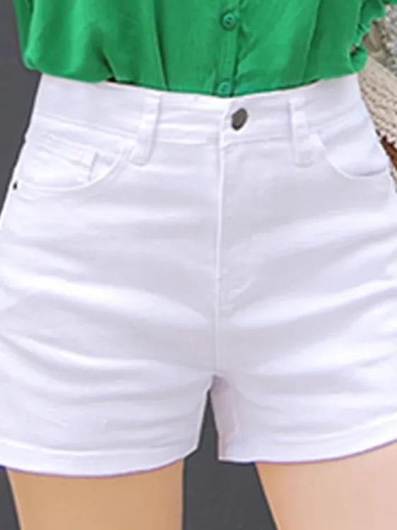 

High Waist White Denim Shorts Women's Summer Thin Loose Slimming 2025 New Style Ladies Popular Hot Pants Versatile Casual Wid...