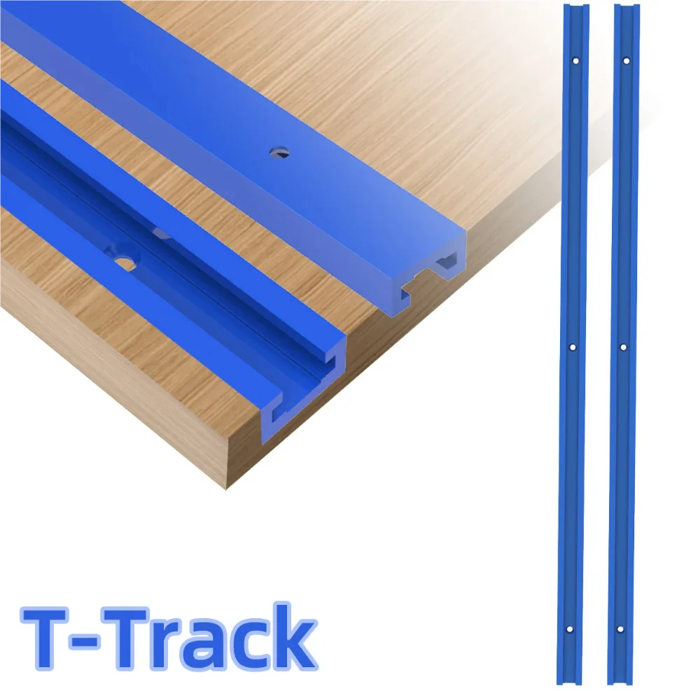 2Pc 500MM Double-Cut Profile T Track with Predrilled Mounting Holes For Table Saw Router Table Woodworking Tool