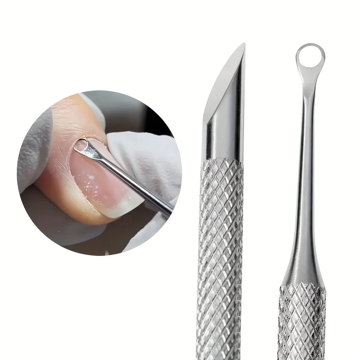 Removedor de Cutículas e Empurrador de Cutículas Multifuncional em Aço Inoxidável 1/2pcs, Ferramenta Portátil para Cuidados com as Unhas para Manicure e Pedicure