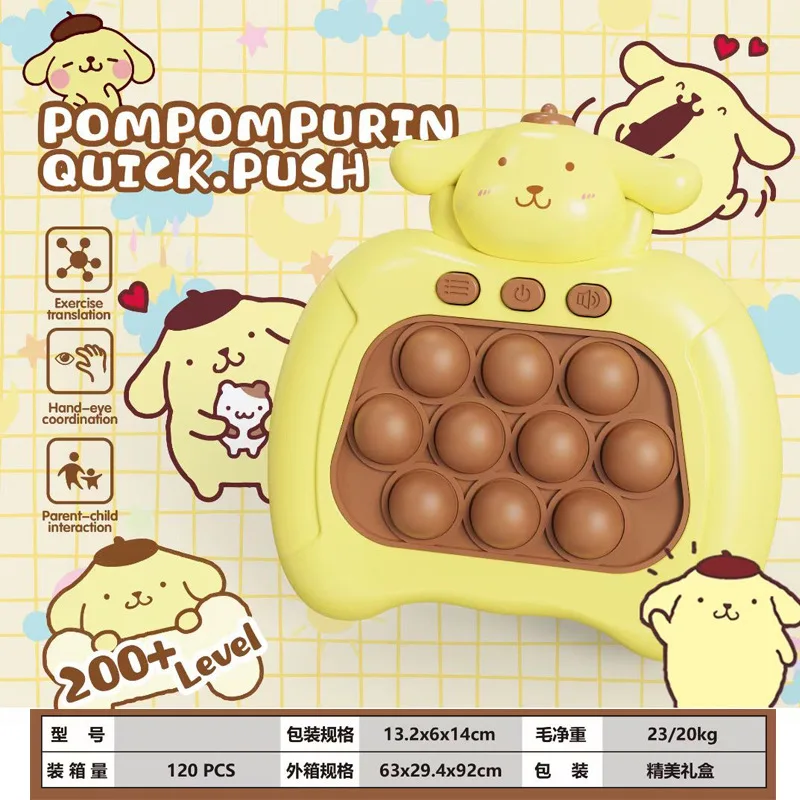 Sanrio jogo de quebra de nível para crianças Hello Kitty Cinnamoroll Cartoon Puzzle, brinquedos de descompressão, precisa da sua própria bateria,