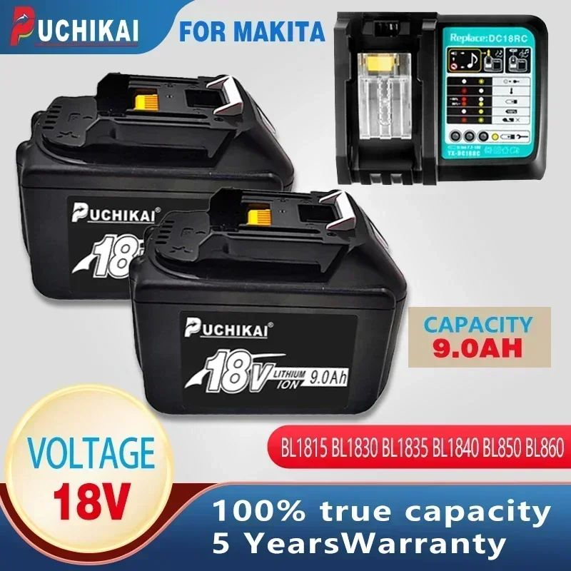 

100% True Capacity BL1860 Rechargeable Battery 18v 12000mAh Lithium Ion for Makita 18v Battery BL1840 BL1850 BL1830 LXT400