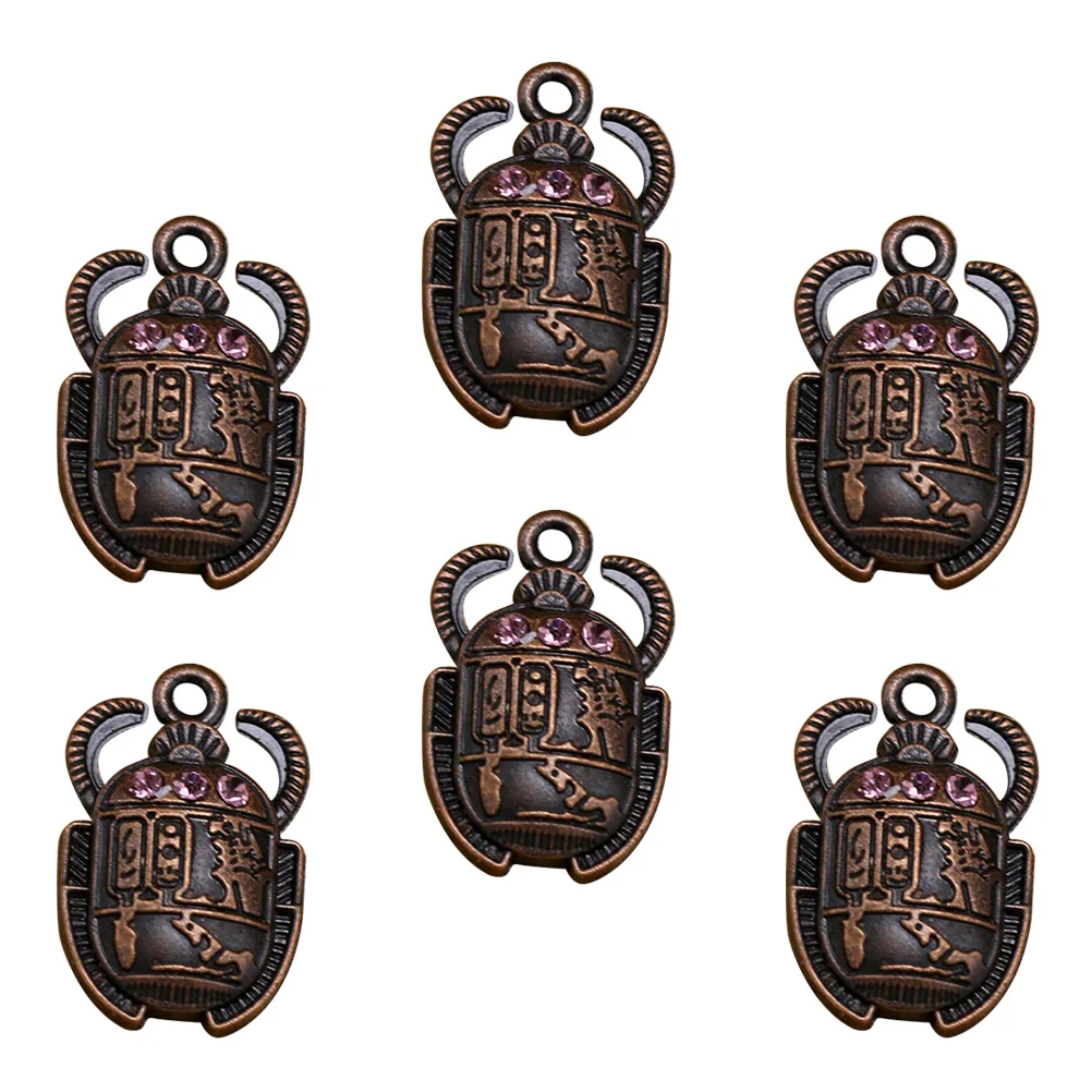 

20pcs Alloy Crystal Pendants Ancient Egypt Design Diy Charm Set For Necklace Bracelet Keychain Purple Durable Jewelry Making