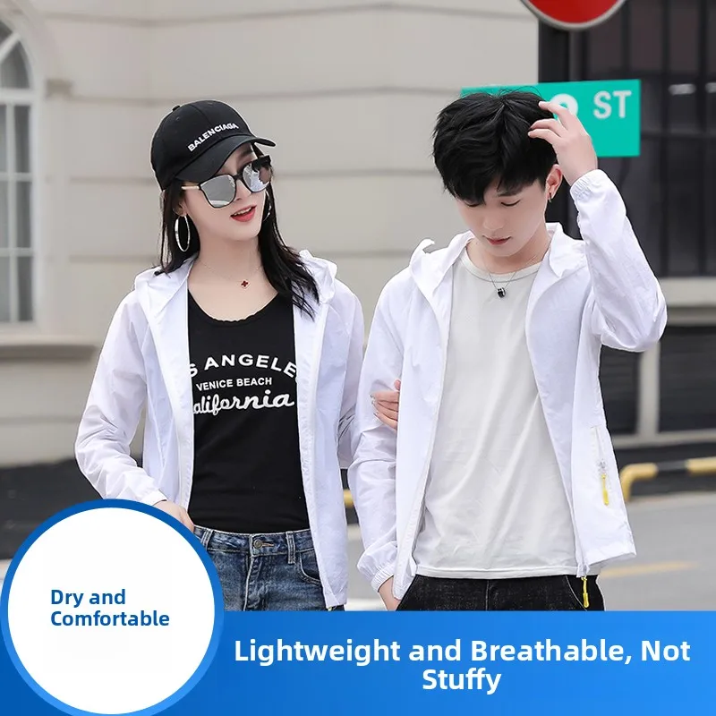 

Summer Ultra-Thin Long Sve Hooded Men's Fiing Jaet Breathable Cool Sun Protection Clothing Youth Stand Fit Zipper C...