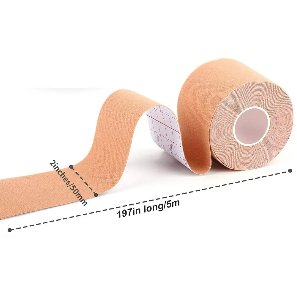 5 Rolls/Set Kinesiology Tape, 5cm X 5m Waterproof Athletic Tape, Uncut Kinetic Tape, Elastic Muscle Tape, Sports Tape, Knee Tape