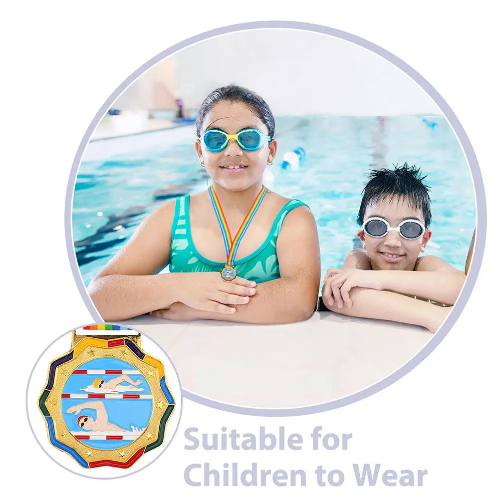 2Pcs Swimming Medals Metal Award Medals for First Place Trophy Sports Competitions School Events Racing Medal Hanging Neck