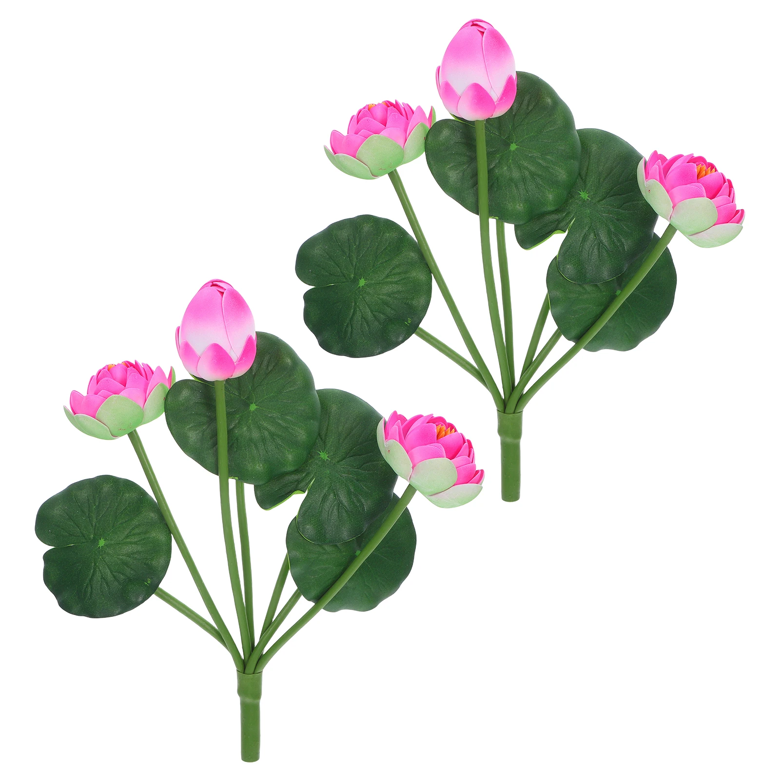 

2pcs Pink Simulation Lotus Flowers Decor Artificial Floral Arrangements EVA Material Warm Decoration