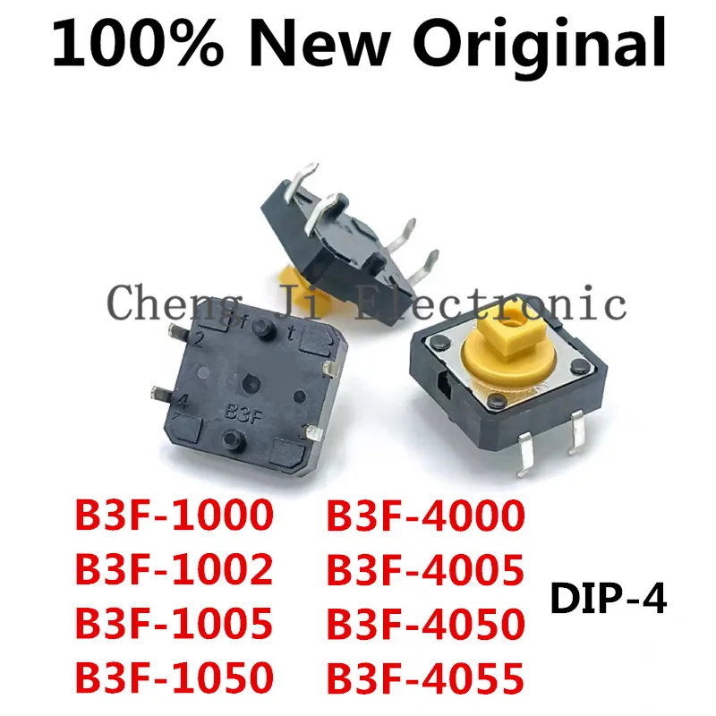 10PCS/Lot B3F-1000 B3F-1002 B3F-1005 B3F-1050 B3F-4000 B3F-4005 B3F-4050 B3F-4055 DIP-4 Micro touch switch button