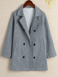 Autumn And Winter Boys' Double Breasted Woolen Coat With A Stylish And Thickened British Style Handsome Solid Color Lapel Jacket