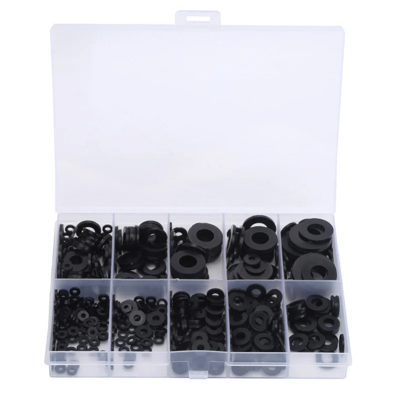 

500Pcs Nylon Washers Black Gaskets Set Industrial Supplies M2 M2.5 M3 M4 M5 M6 M8 M10