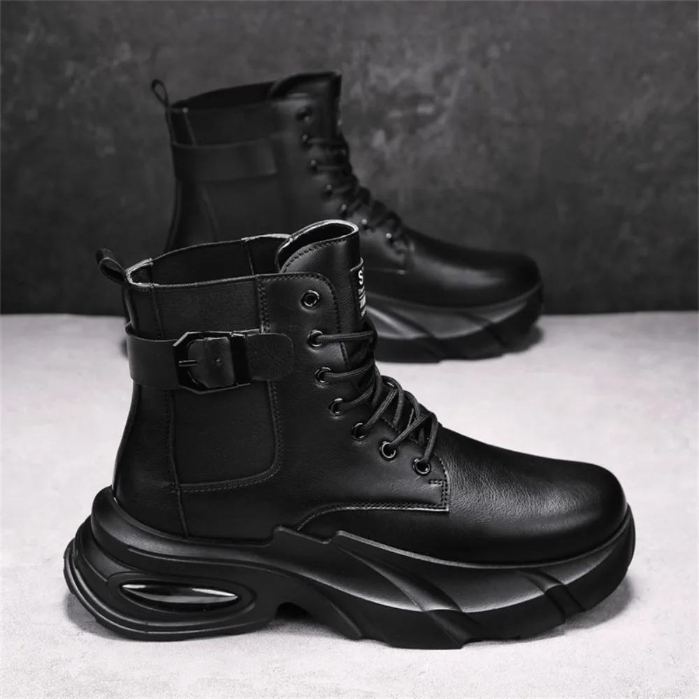 

New Warm Winter Basic Boots for Men Handmade Classic Male Motocross Boots Mens Casual Leather High Top Shoes Fashion Walk Botas