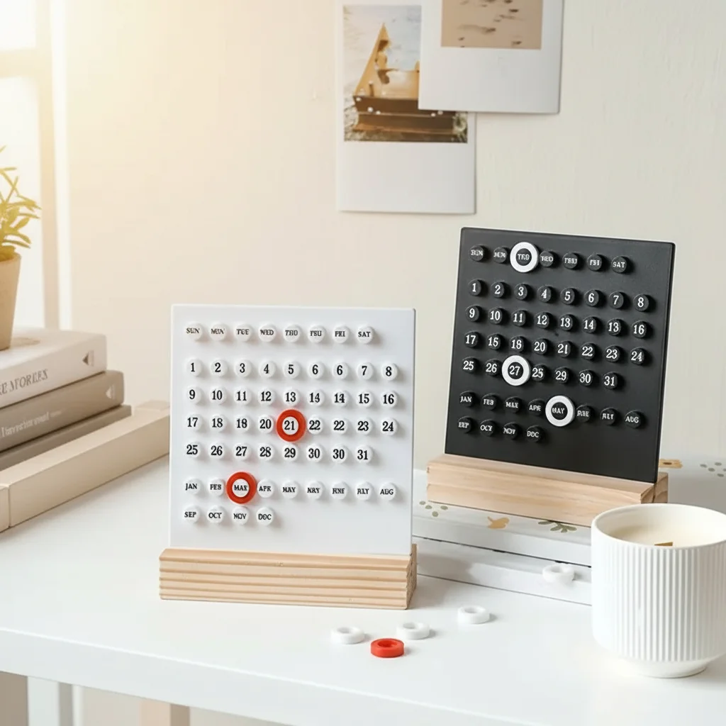 

Акриловый настольный календарь, 1 шт., офисные украшения ручной работы, ежемесячный планировщик