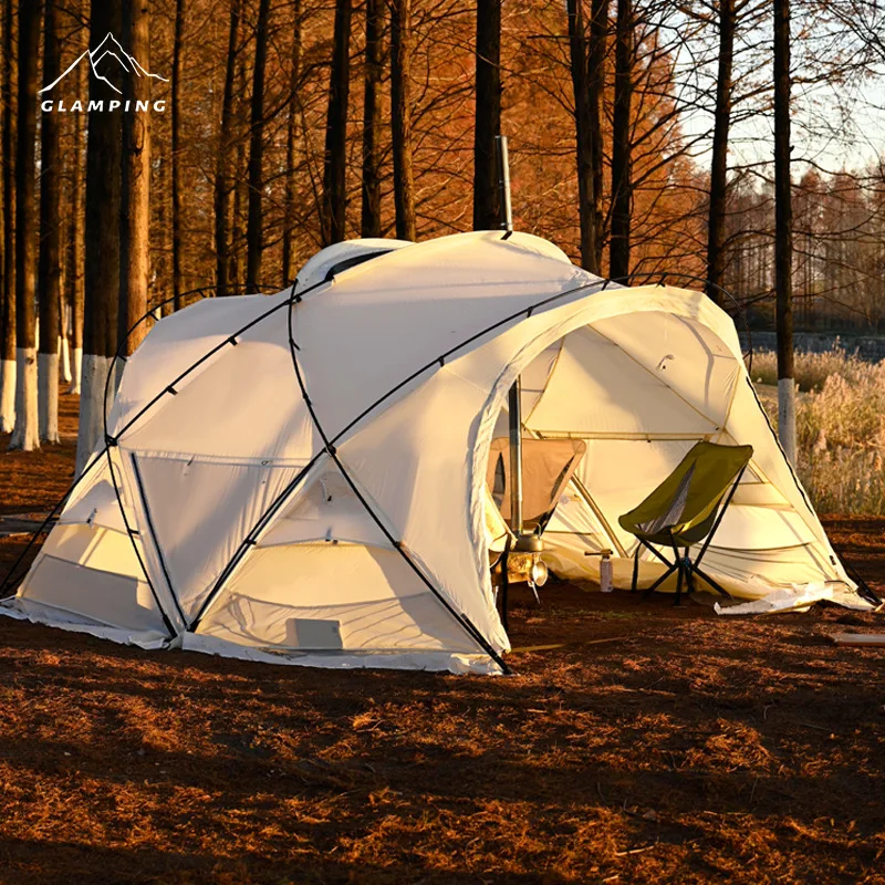 

Hemispherical Tent Outdoor Camping Lightweight Dome Shelter Coated Silicon Weatherproof Rainproof Camping Equipment Awning