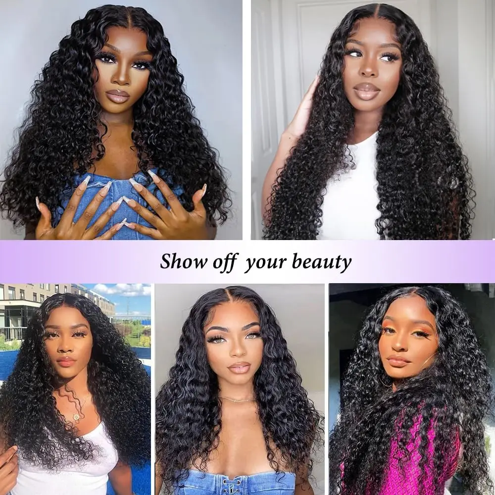 40 42 Inch 13x4 Jerry Curly Lace Front Wig Deep Kinky Curly Human Hair Wigs 13X6 HD Transparent Lace Frontal Wig For Women