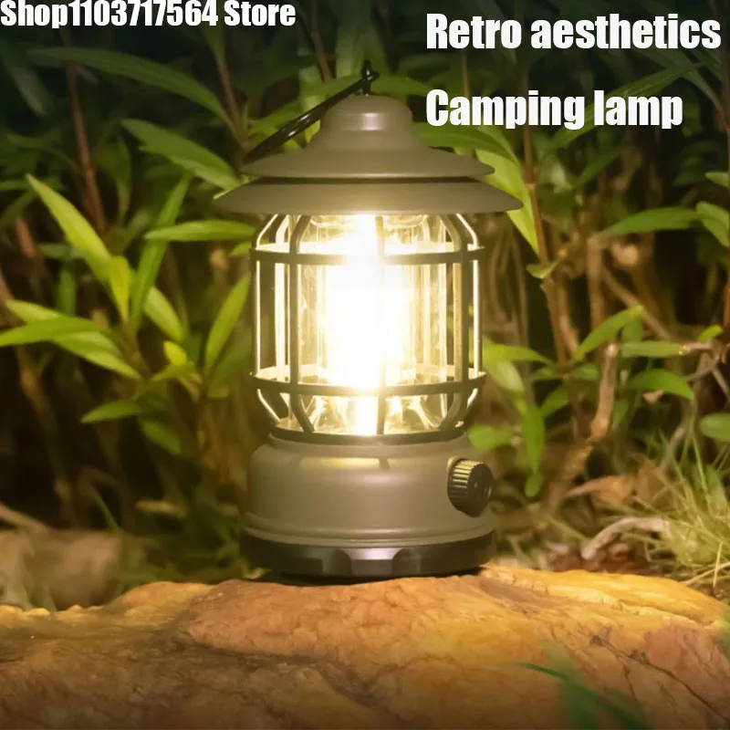 

New Outdoor Vintage Camping Lights Waterproof Rechargeable Outdoor Hanging Lights Portable Fill Light Work Maintenance Lighting