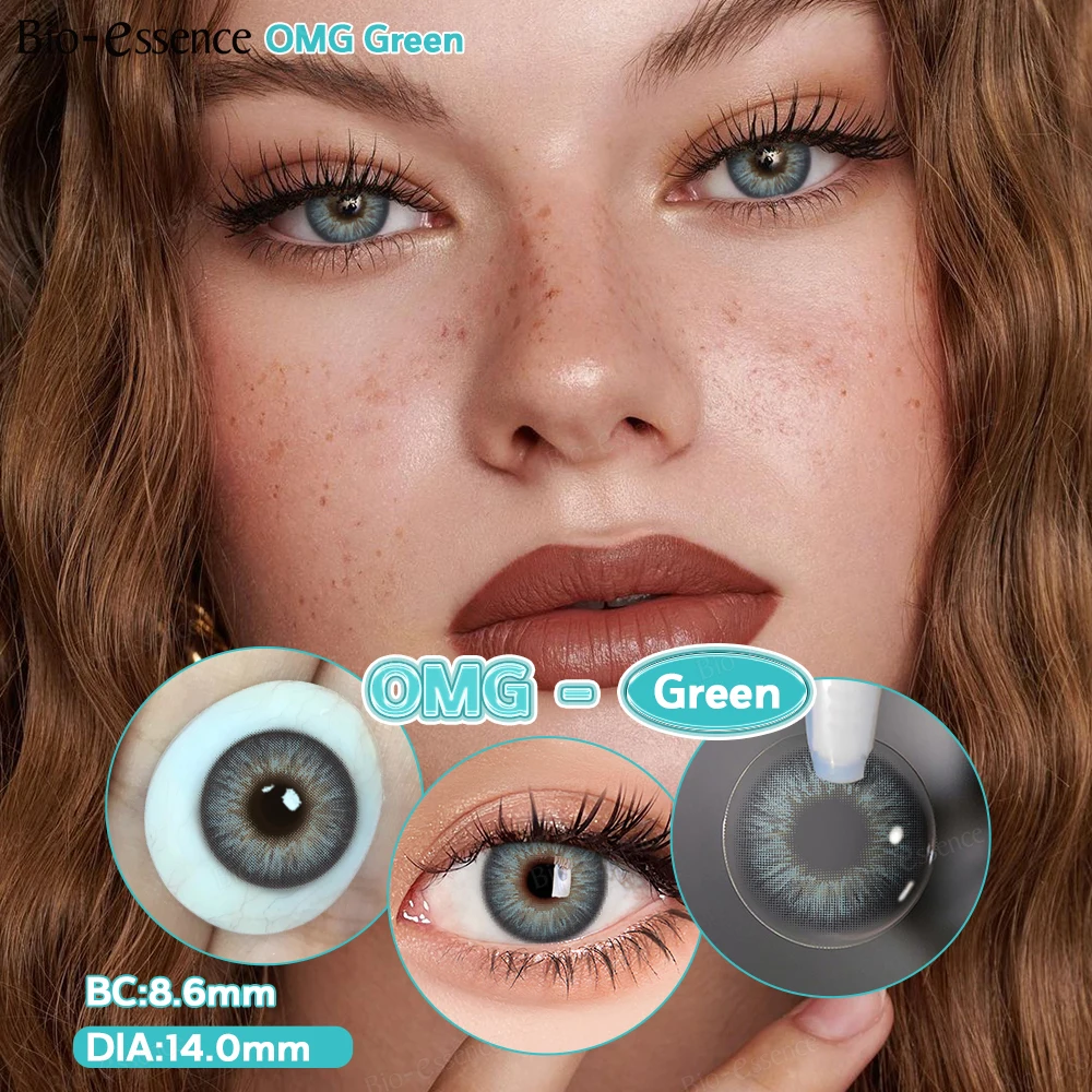 Bio-essence 0~-6.50 1 Pair Colored Contact Lenses with Degree Myopia Lenses Natural Look Eye Contact Prescription Lenses