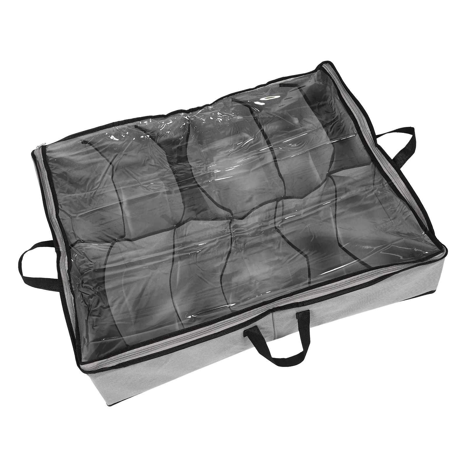

Shoe Storage Box Foldable PVC Non Woven Dustproof Multi Compartments Under Bed Large Capacity Shoes Container Bag Household