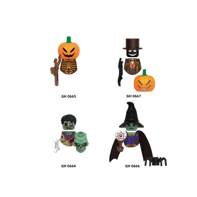 

Новый Хэллоуин фильм волшебник серии строительные блоки тыква человек злой DIY игрушки мультяшные фигурки кирпичи модель рождественские подарки