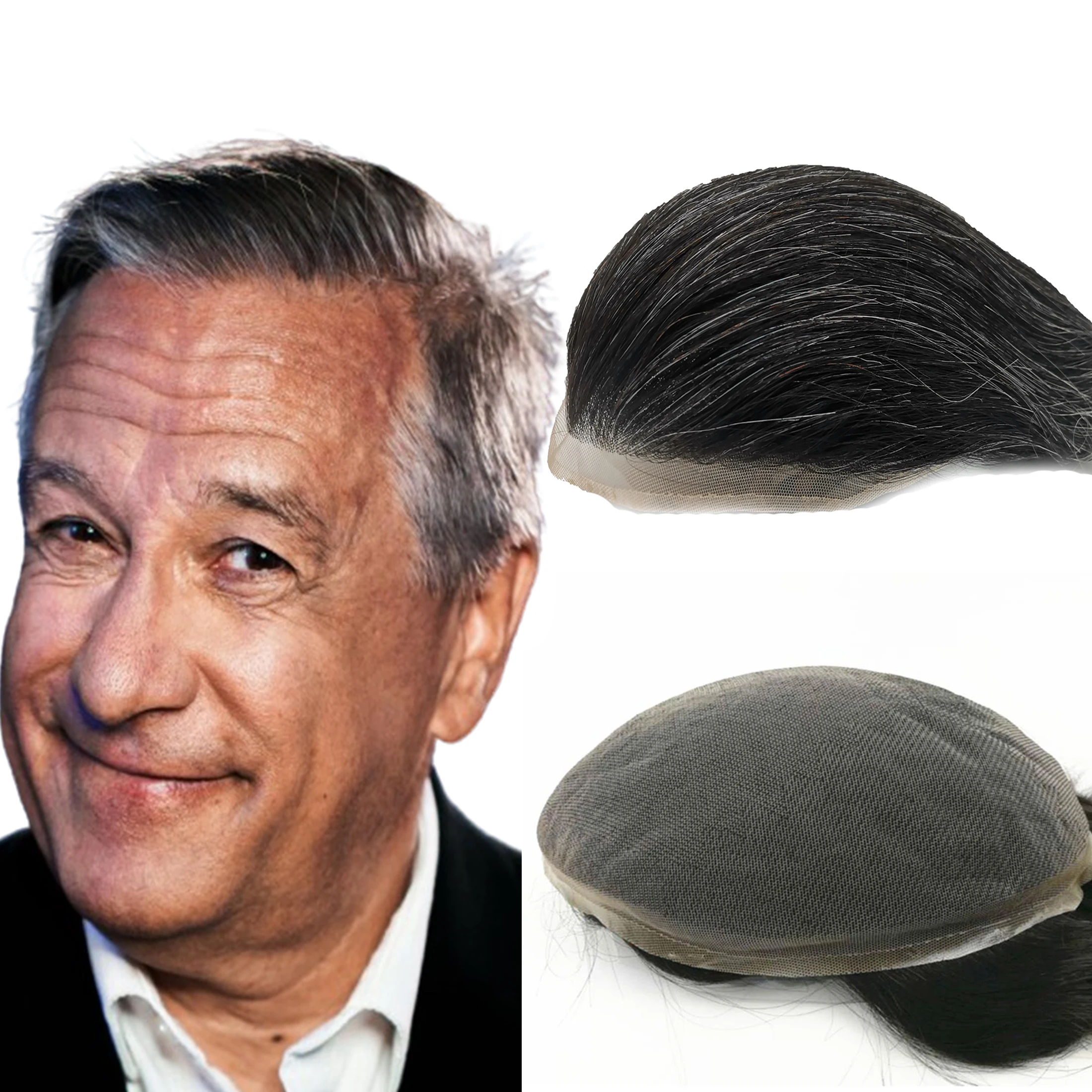 NLW Toupee for Men Human Hair Replacement System