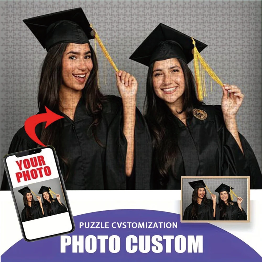 35/300/500/1024pcs Personalized Custom Photo Puzzle Graduation Photo Education Puzzle Toy wooden Puzzle