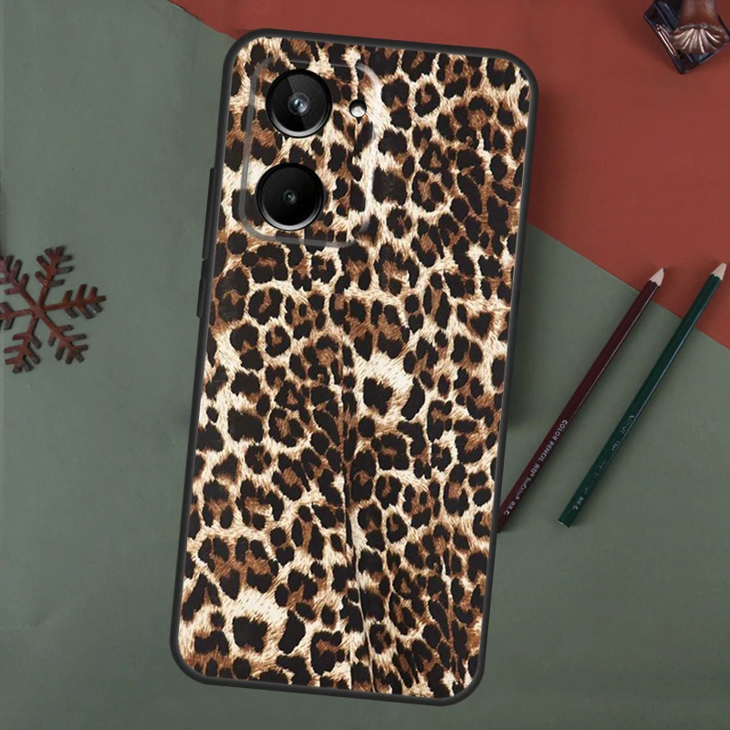 حافظة بطباعة الفهد لهاتف Realme C55 C51 C75 C63 C61 C53 C35 C65 C67 C71 11 12 13 14 15 Pro Plus GT6 GT7 Pro