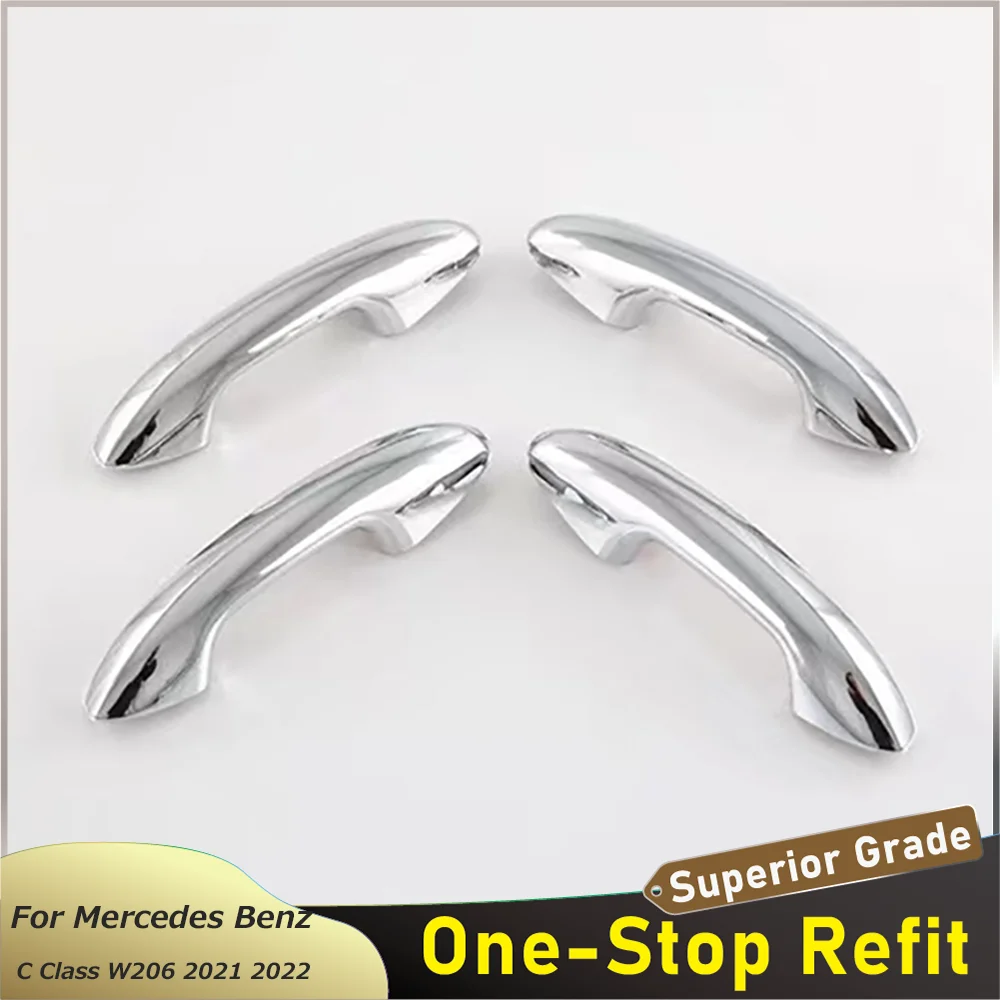 

2021 2022 For Mercedes Benz C Class W206 Car Outer Door Handle Trims Cover Strips Auto Accessories 4Pcs/Set