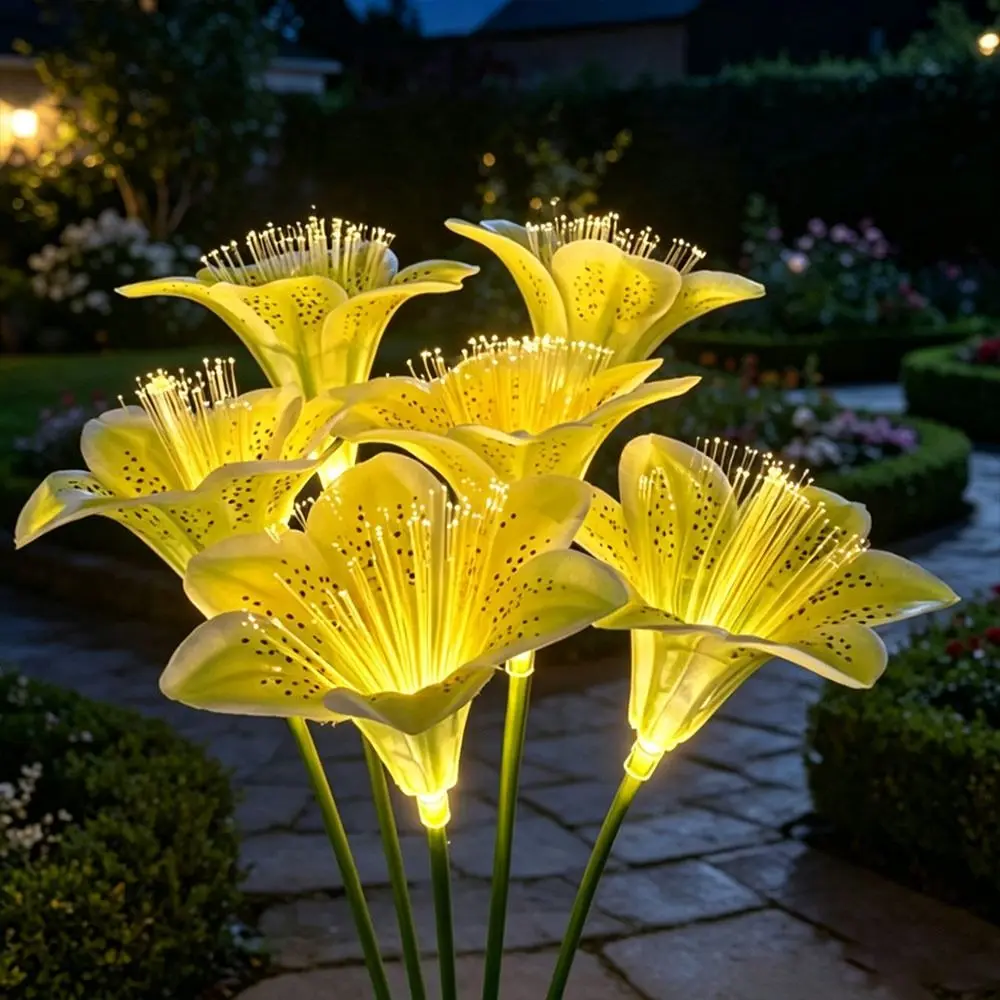 Solar Powered Solar Garden Light LED Simulated Rose Flower Design Flower Landscape Light Ballet Skirt Shape Landscape Lighting