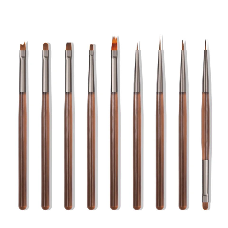 Set de 9 Pinceles para Uñas Delineador Bolígrafo de Pintura DIY Pincel de Acrílico para Diseño de Arte de Uñas Herramienta de Pintura 2