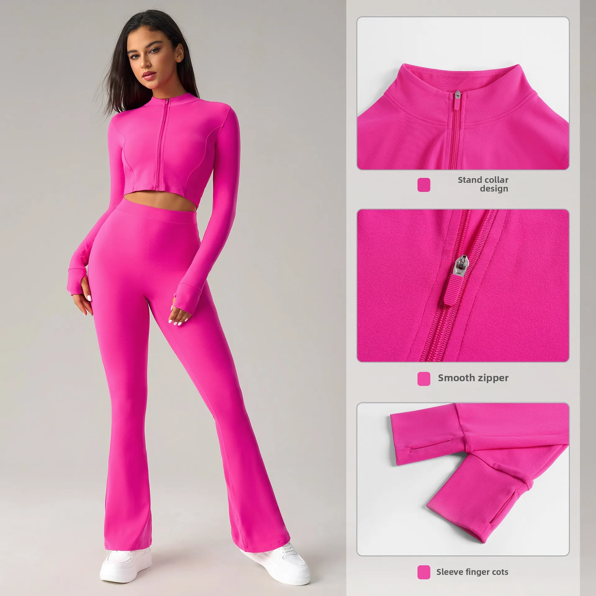 

2025 New Women's Long Sleeve Tight - Fitting Zipper Yoga Fitness Outdoor Running Wear Ideal for Multiple Outdoor Activities