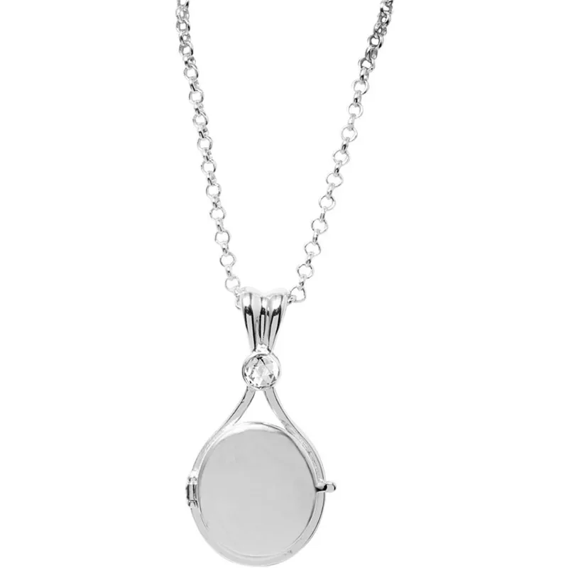 

Necklace, Unisex, Unique Silver Plated Aqua Mermaid Locket Openable Pendant Necklace with Sparkling Blue Crystals