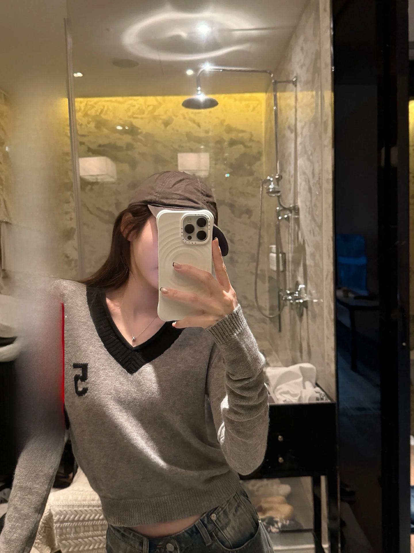 

NingSi Color Blo вязаный свитер женский Slim Fit V-Ne ort Sle осенний новый корейский топ с цифровой вышивкой