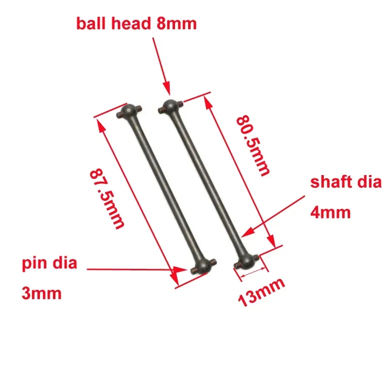 Arbre d\'entraînement Sophia pour modèle de voiture RC 1:8, roues de bricolage, appellation de transmission, 1/8, 80.5, 88, 91, 94, 95, 100, 106, 1,