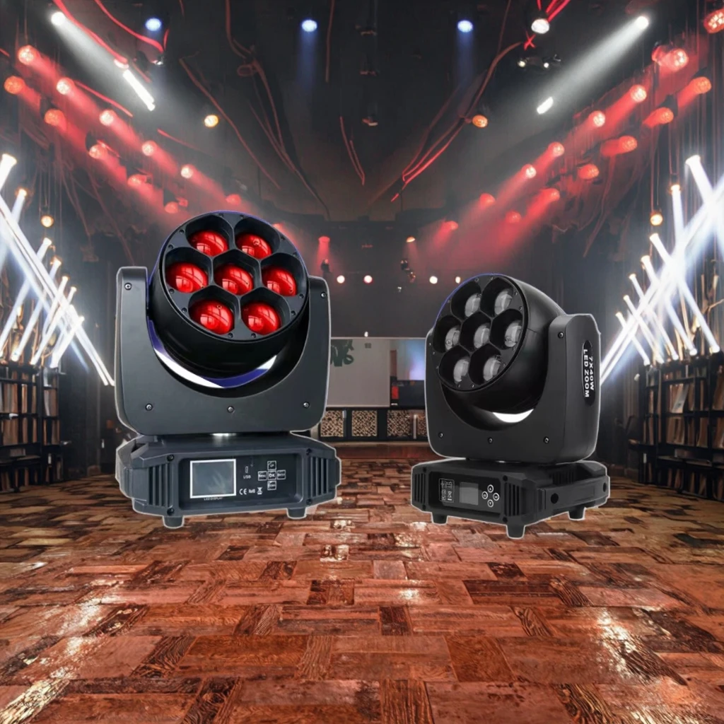 

7x40w Rgbw Led Disco Moving Head Bee Eye Light Zoom Wash Dj Effect Club Stage Wedding Party Aluminum Body Dmx512 Control
