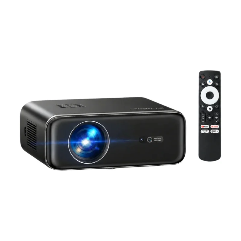 Proyector Inteligente Wimius 4K 45000 Lúmenes con Licencia de Netflix, Audio Dolby, Enfoque Automático, FHD 1080P, Proyector de Cine de