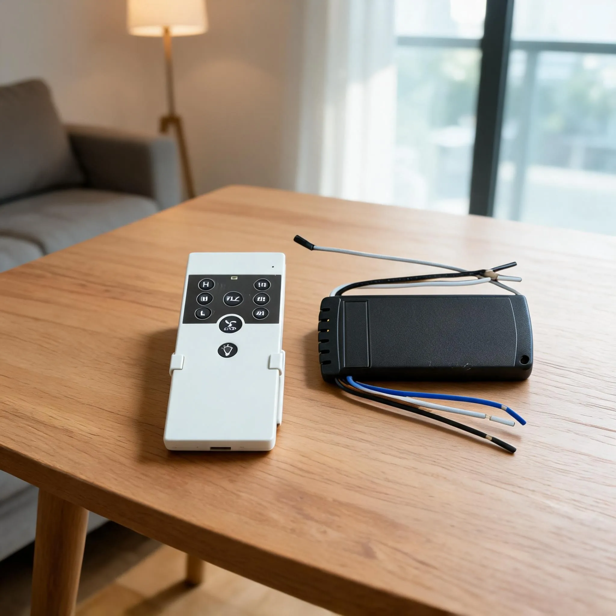 AC Wireless Fan Light Controller Remote Switch with Three-Speed Fan Control and Timer Function for Ceiling Fans