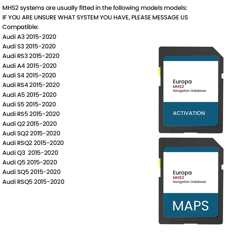 2024 ナビゲーション SD カード衛星地図更新アウディ MMI MHS2 A3/A4