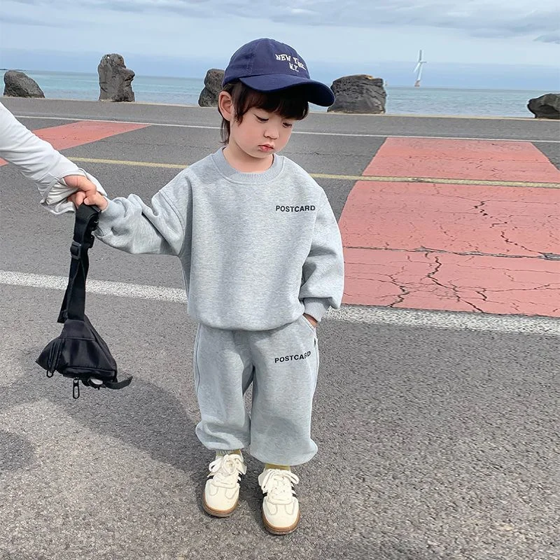 

Boys Sweatshirts +Pants Kids Suits Cotton 2PCS/Set 2024 Green Spring Autumn Cotton Sport Teenagers Children Clothing