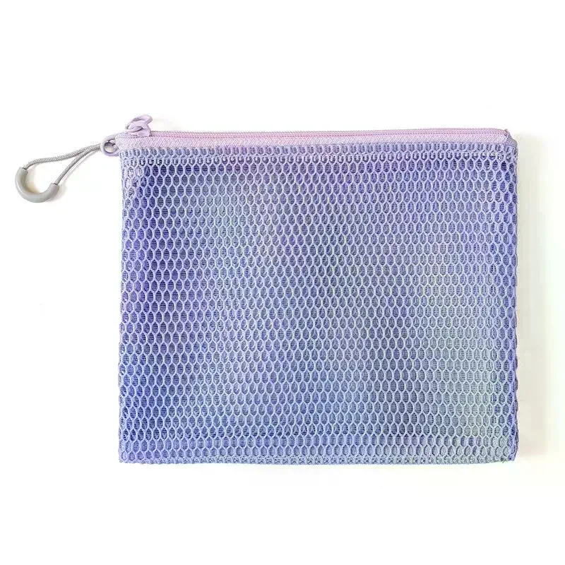 Multicolor Mesh Zipper Pouch Durable Smooth Zippers Portable Washable Bag for Cosmetics Gym Toiletries Storage