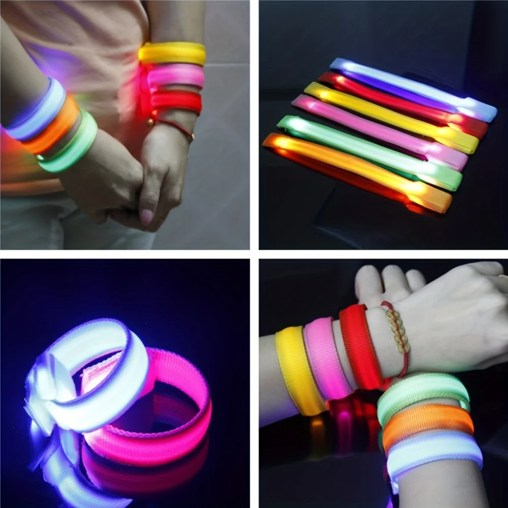 1pcs Luminous Wrist Band Fluorescent Bar Atmosphere Luminous Bracelet LED Flash Luminous Bracelet Night Running Activity Concert