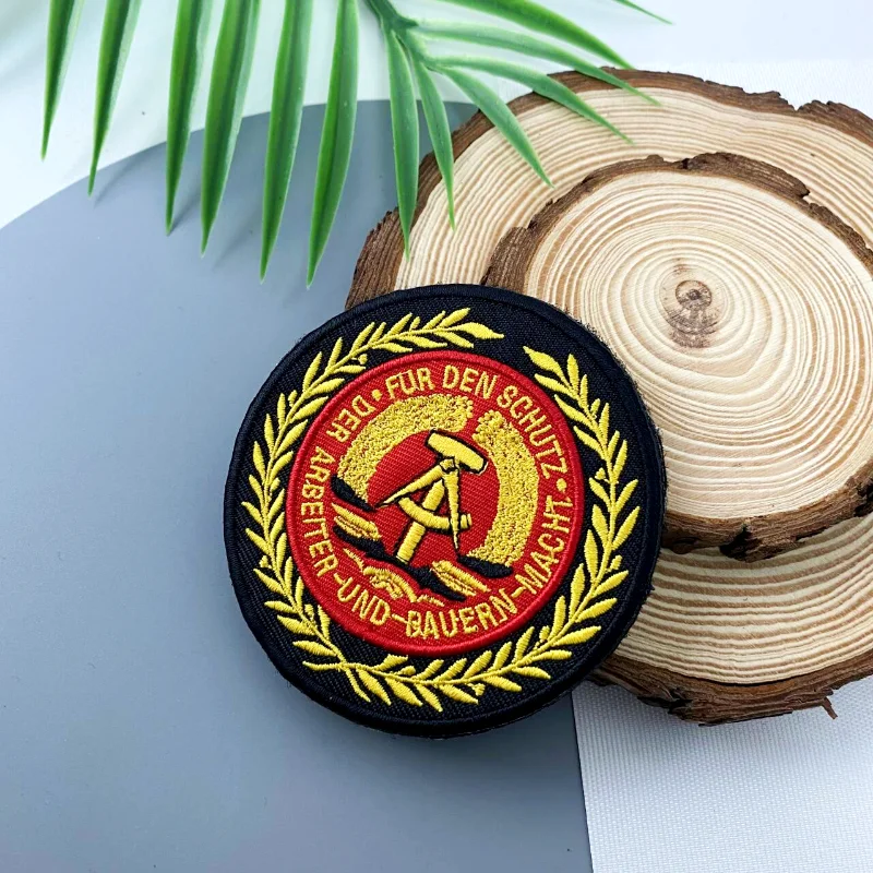 DDR East Germany Embroidery Morality Badge Eagle Hook and Loop Seal Tactical Circular DIY Decorative Backpack Tactical Patch