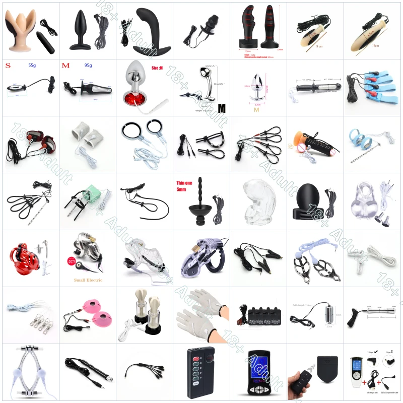 

Electroshock Defensa Estim Electro Shock Penis Plug Cock Rings Chastity Cage Anal Plug Nipple Clamps E-stim Bdsm Toys