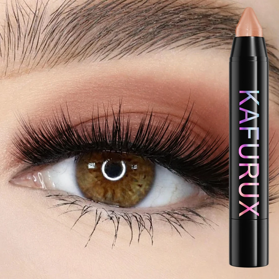 6 Colors Glitter Eye Shadow Stick Waterproof Non-smudging Pearl Shimmer Contouring Eye Korean Makeup Gifts High Pigment Brown